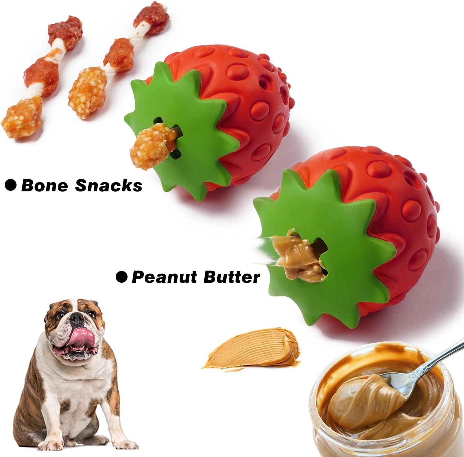 Dog Puzzle Toys Rubber Chew Toys,Treat Food Dispensing Toy for Teeth Cleaning Dog Ball Toy Interactive Enrichment Toys for Puppy, Small, Medium, Large Breeds