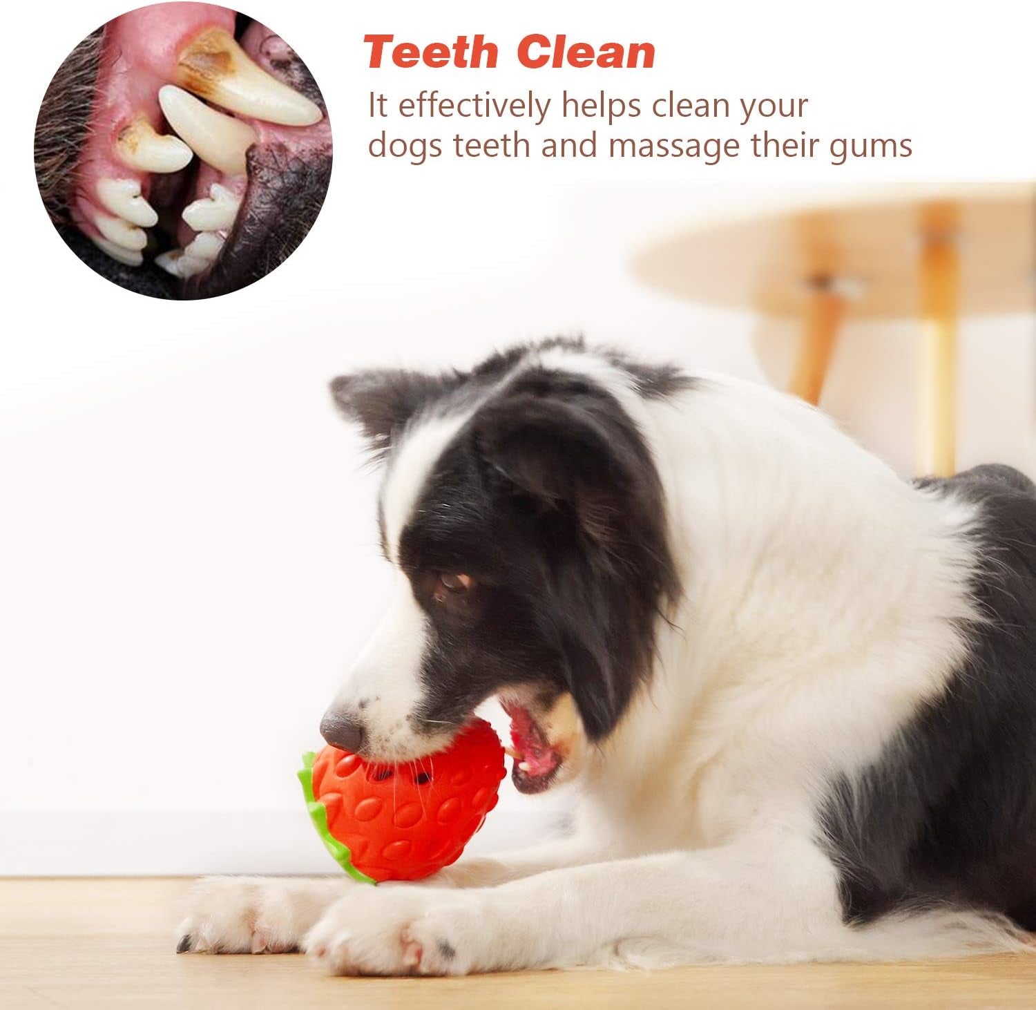 Dog Puzzle Toys Rubber Chew Toys,Treat Food Dispensing Toy for Teeth Cleaning Dog Ball Toy Interactive Enrichment Toys for Puppy, Small, Medium, Large Breeds