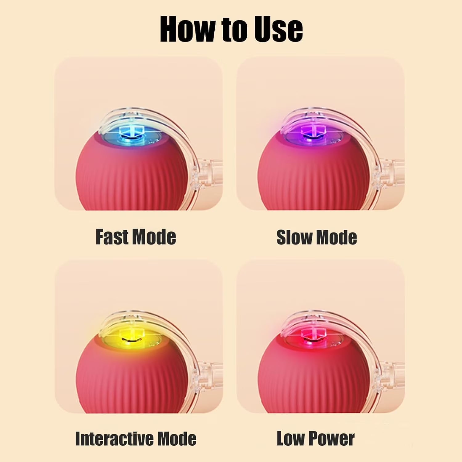 Celery Pets Cat Toy Ball, Celery Pets, Speedy Tail 2.0, Smart Interactive Cat Toy Ball, Cat Toy Speedy Tail 2.0, Automatic Interactive Dog Toy Moving Ball (Red+Grey)