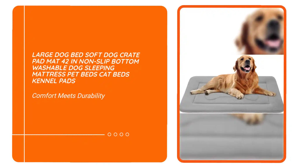 Large Dog Bed Soft Dog Crate Pad Mat 42 in Non-Slip Bottom Washable Dog Sleeping Mattress Pet Beds Cat Beds Kennel Pads by@Outfy