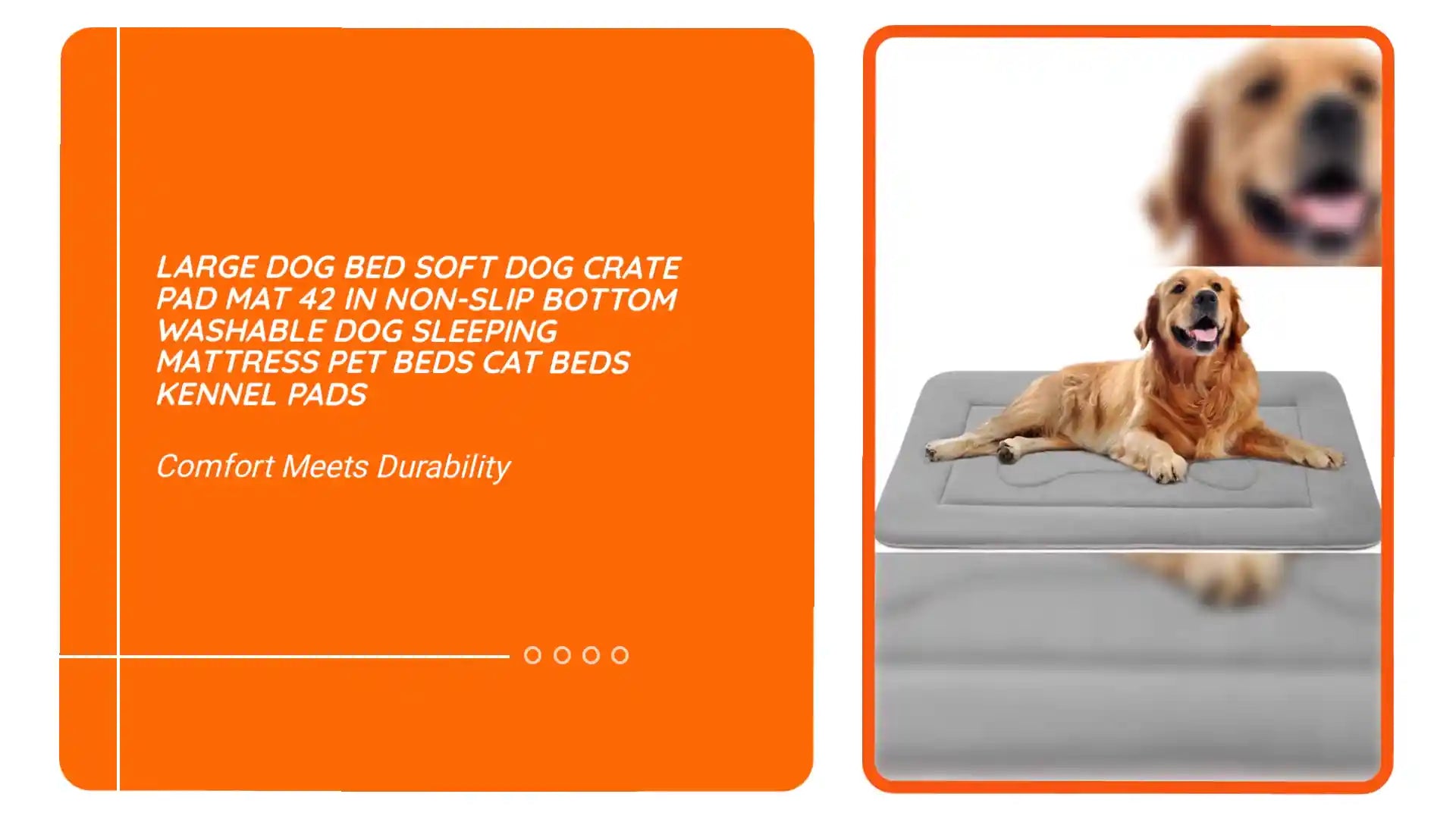 Large Dog Bed Soft Dog Crate Pad Mat 42 in Non-Slip Bottom Washable Dog Sleeping Mattress Pet Beds Cat Beds Kennel Pads by@Outfy