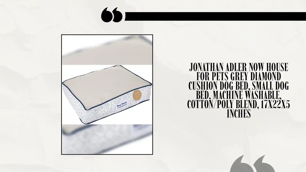 Jonathan Adler Now House for Pets Grey Diamond Cushion Dog Bed, Small Dog Bed, Machine Washable, Cotton/Poly Blend, 17X22X5 Inches by@Outfy